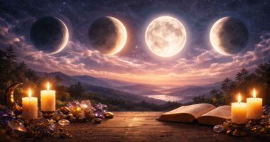 Moon Phases and Their Meanings: What Each Lunar Movement Reveals About Energy, Emotions, and Destiny. Illustration: Condutta