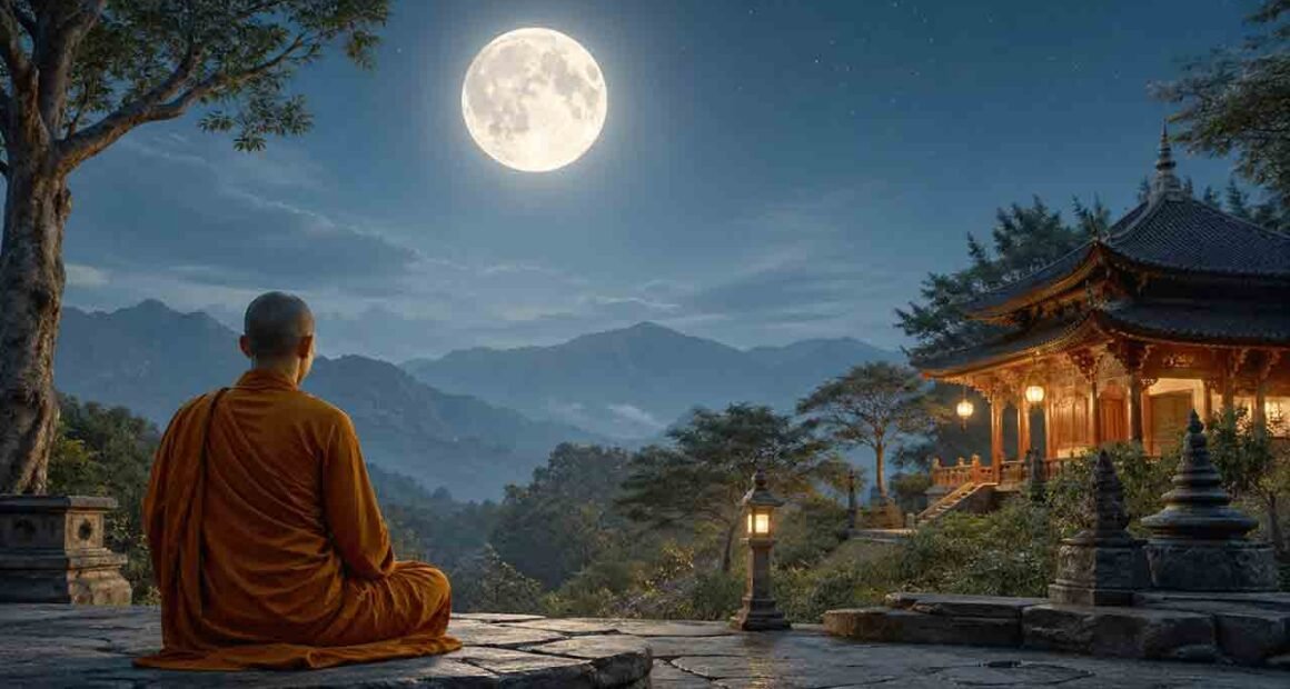 Wesak Full Moon happens this Friday and marks a moment of reflection, release, and renewal. Ilustração: Condutta.com