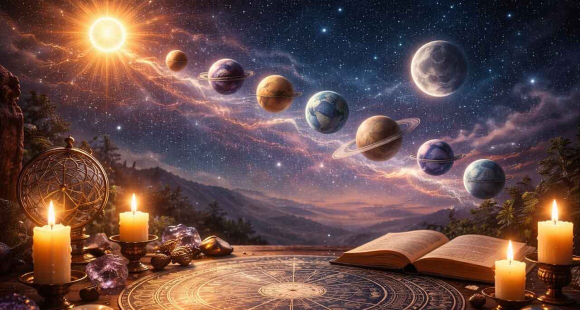 Como os planetas influenciam o horóscopo e por que cada movimento no céu pode mudar sua energia. Ilustração: Condutta